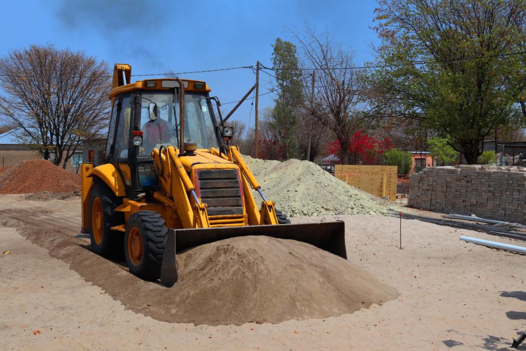 front end loader with dirt