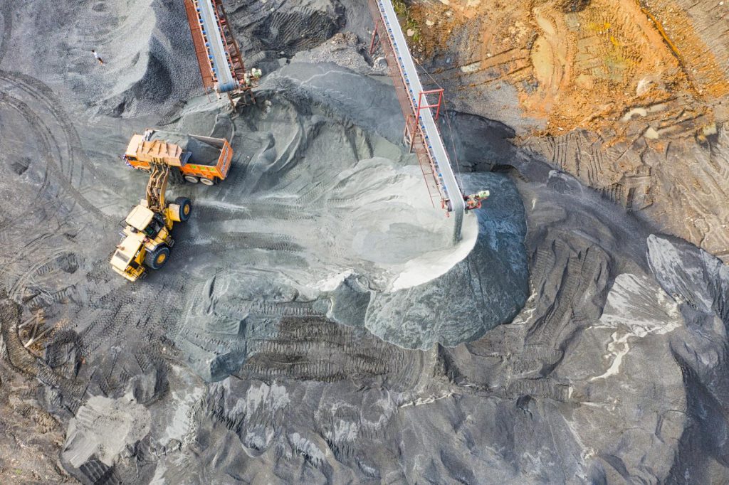 overhead view of excavation site